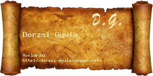 Derzsi Gyula névjegykártya