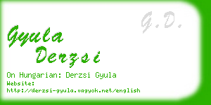 gyula derzsi business card